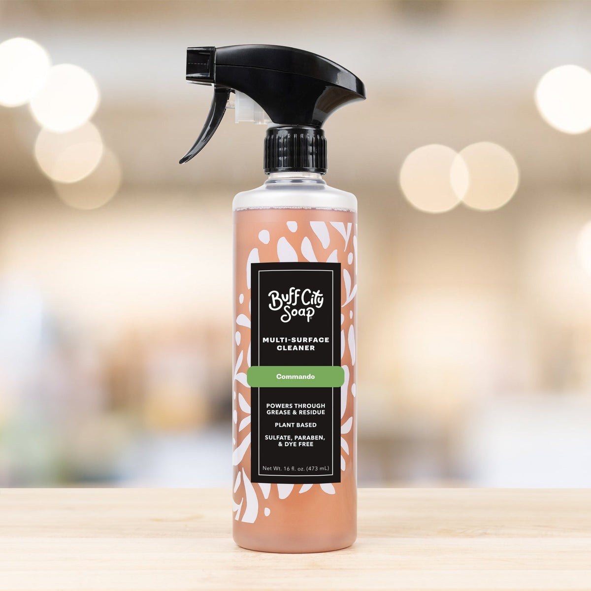 Commando Multi-Surface Cleaner bottle with plant-based formula for tile, stone, and bathroom surfaces