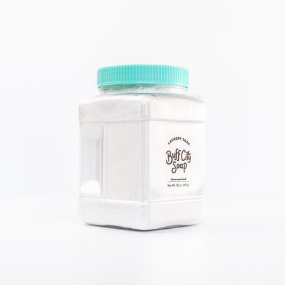 Container of Unscented Laundry Soap angled right